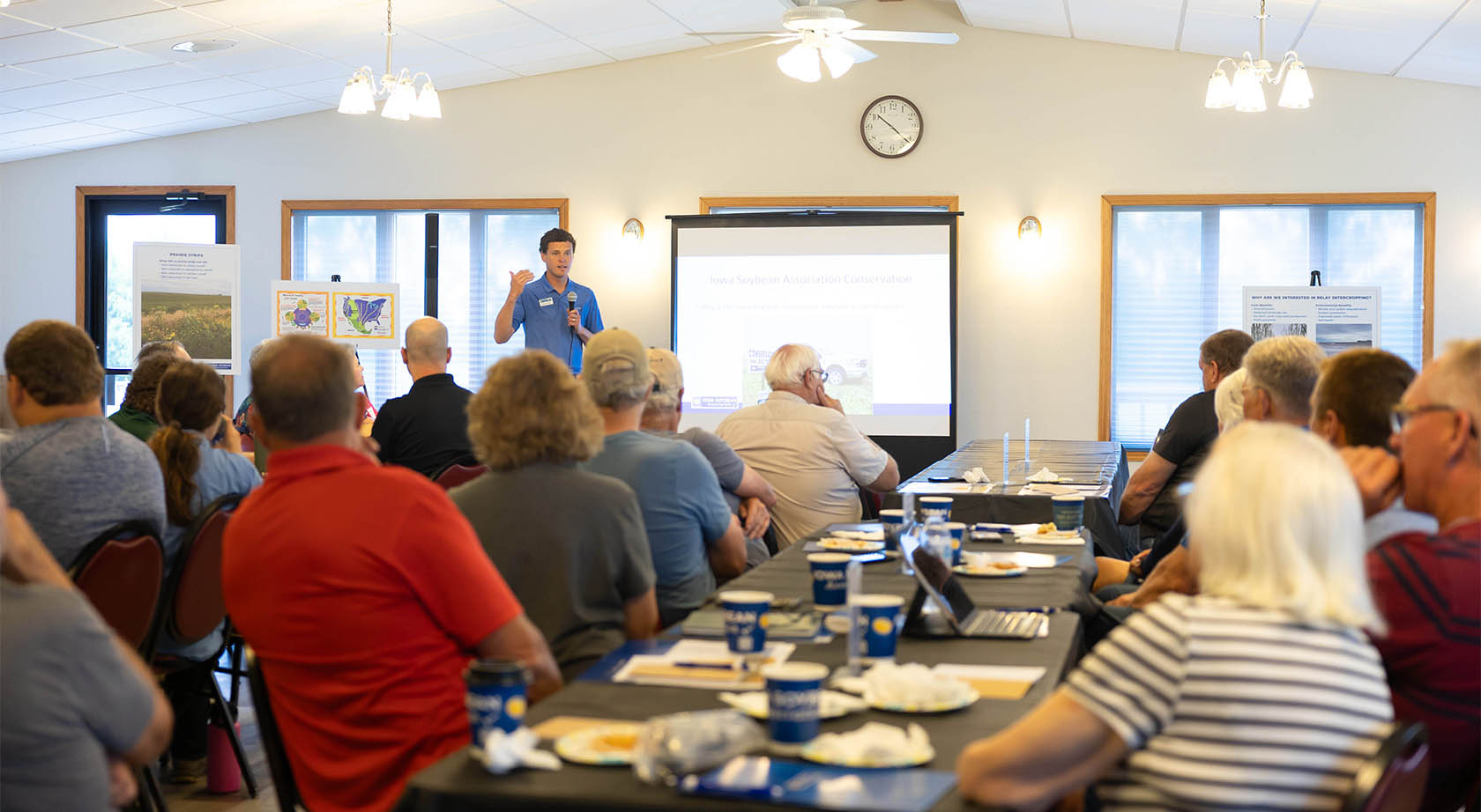Evan Brehm Presenting Conservation meeting for farmers.