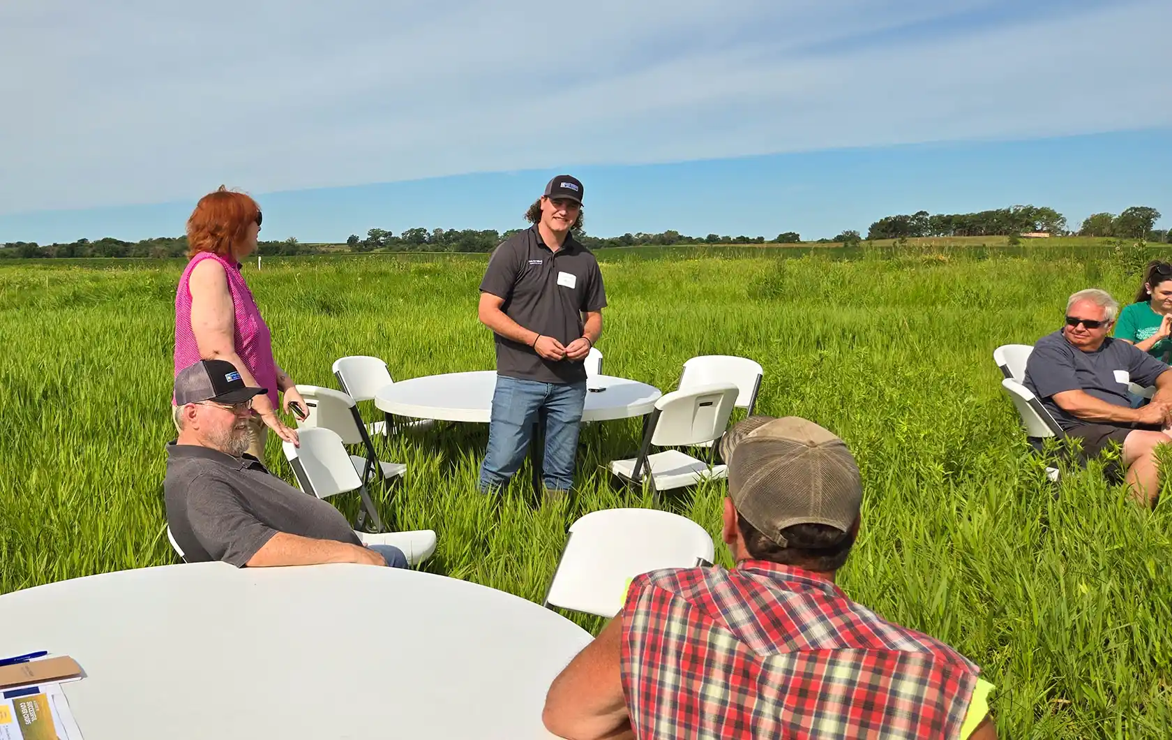 Conservation Field Day Brandon Iddings presenting to group