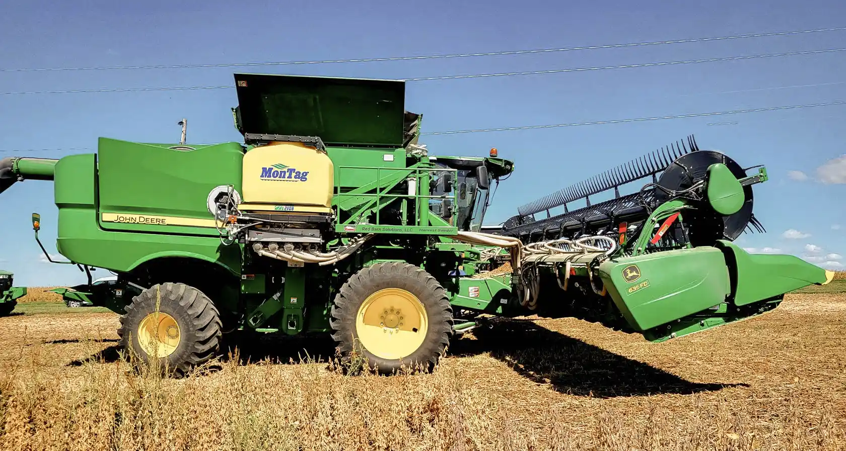 MonTag seeder mounted onto combine