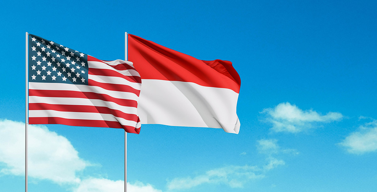 Indonesia and U.S. Flags