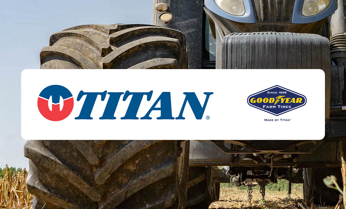 Tractor tire with logos