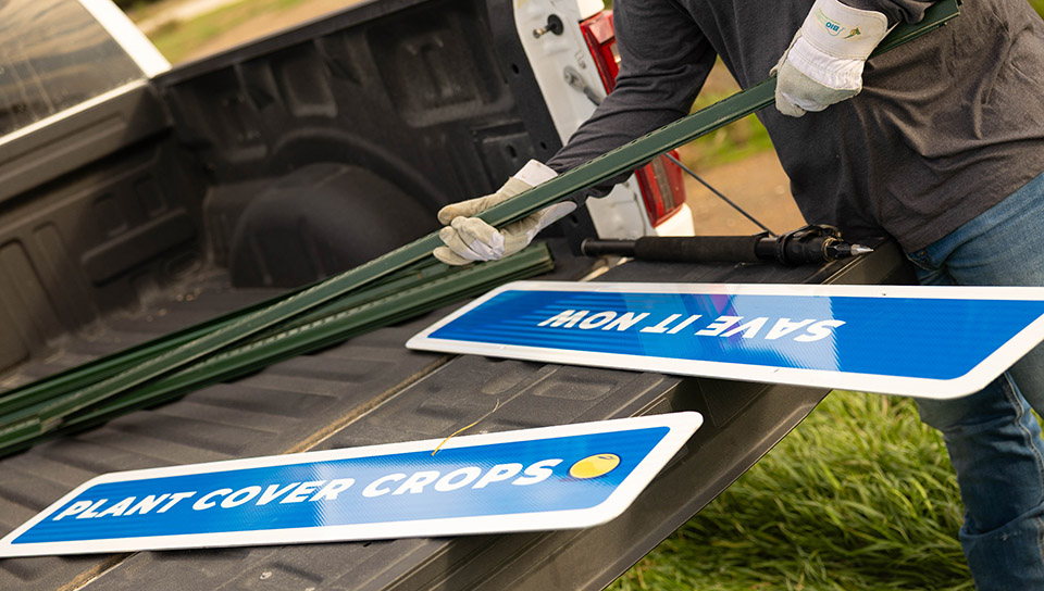 Burma Shave Style Signs Ready For Install Signs in bed of truck