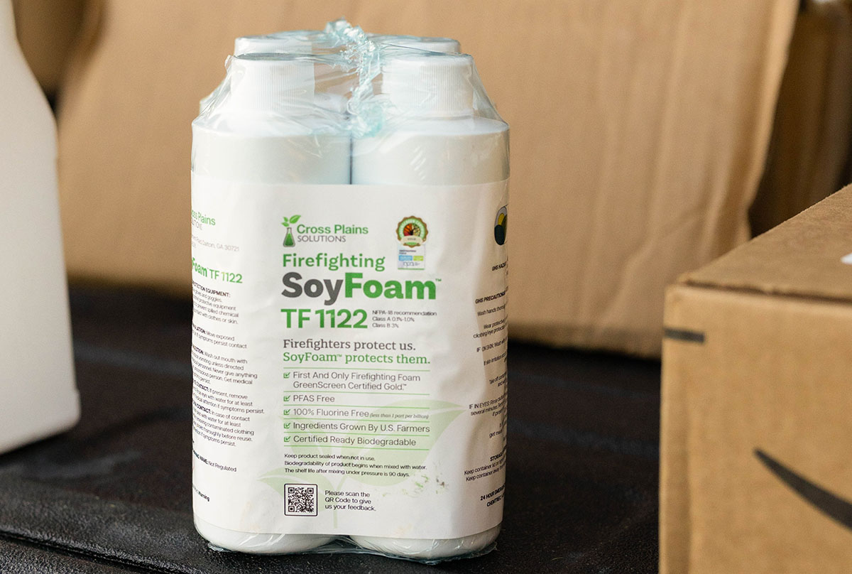 Soy-based product used in putting out fires