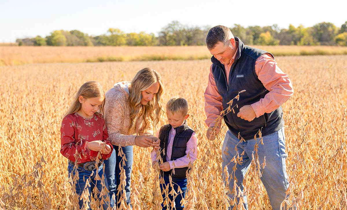Soybean farmer near Riceville