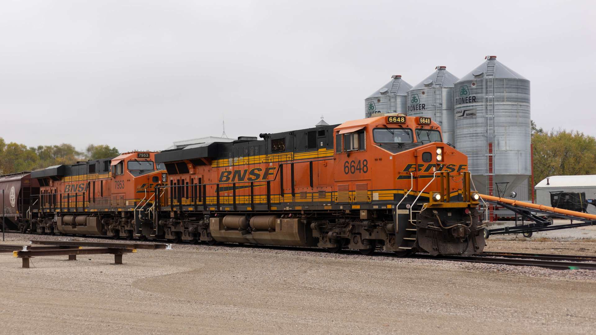 Train near an agricultural cooperative