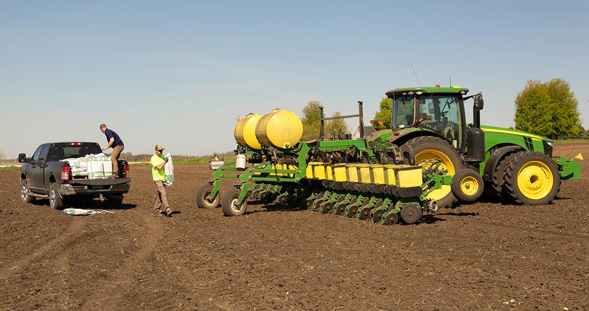 Tim Couser planting soybeans in Iowa