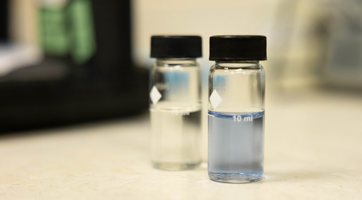 Water Samples Water in vials within water lab