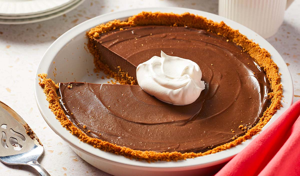 Chocolate pie with whip cream