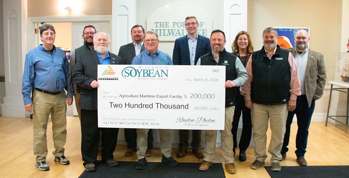Soybean industry with giant check