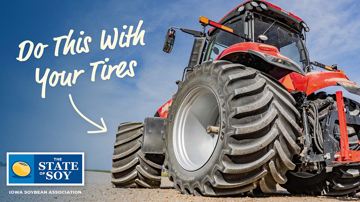 Large tractor with Goodyear tires