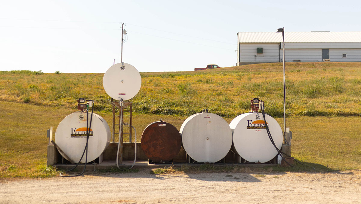 Fuel pumps on a farm