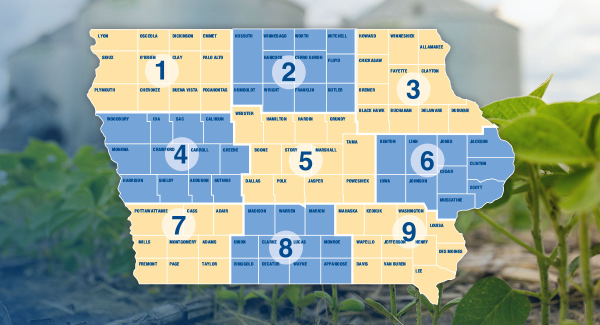 Graphic showing cropping districts within the state