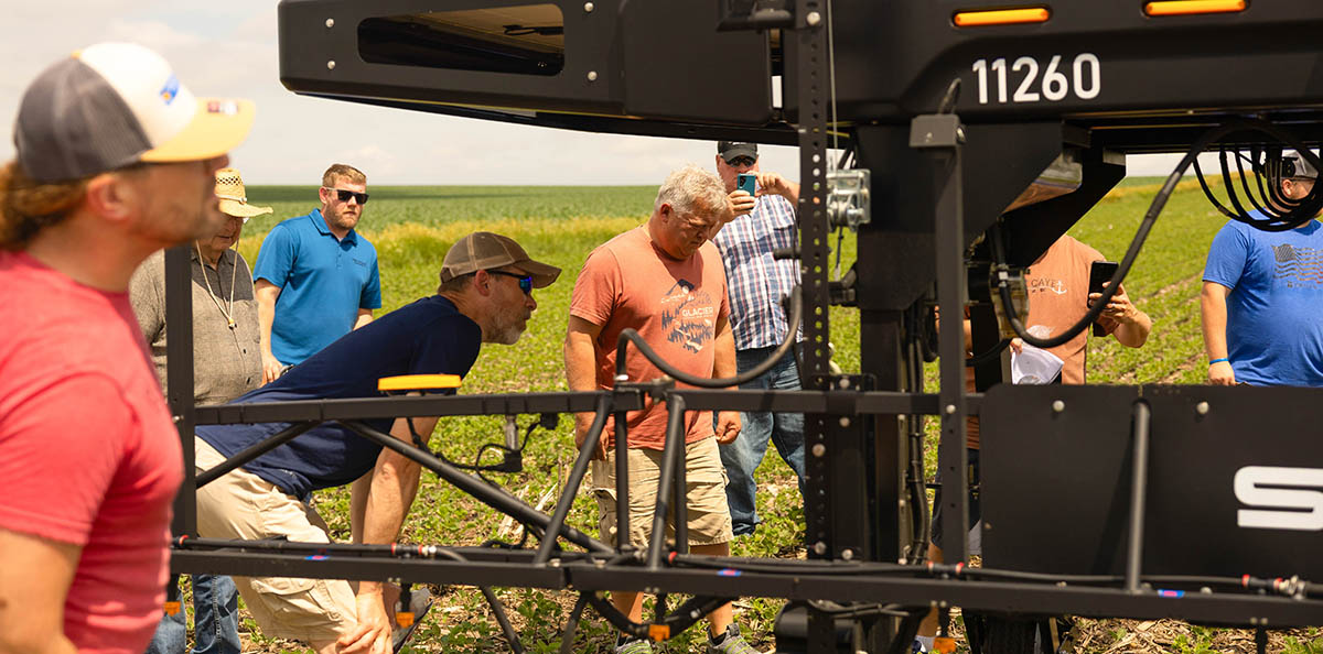 Field Day With Autonomous Sprayer Farmers checking out a new sprayer