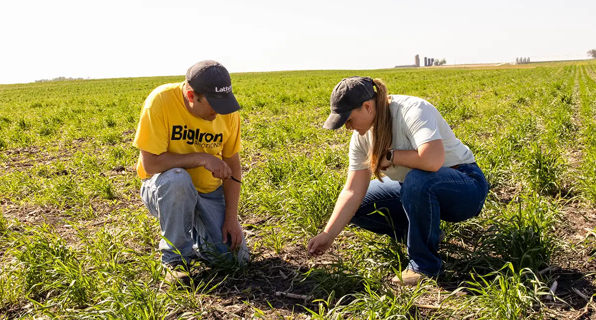Alex Slagle and Doug Adams Conservation agronomist with farmer