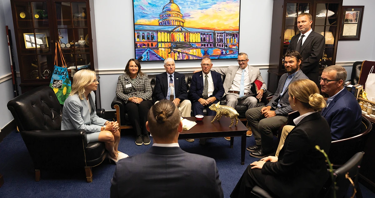 Representative Ashley Hinson Iowa farmers meeting with U.S. Representative