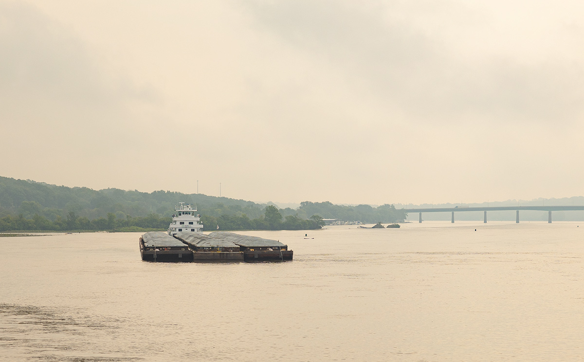 A barge on water