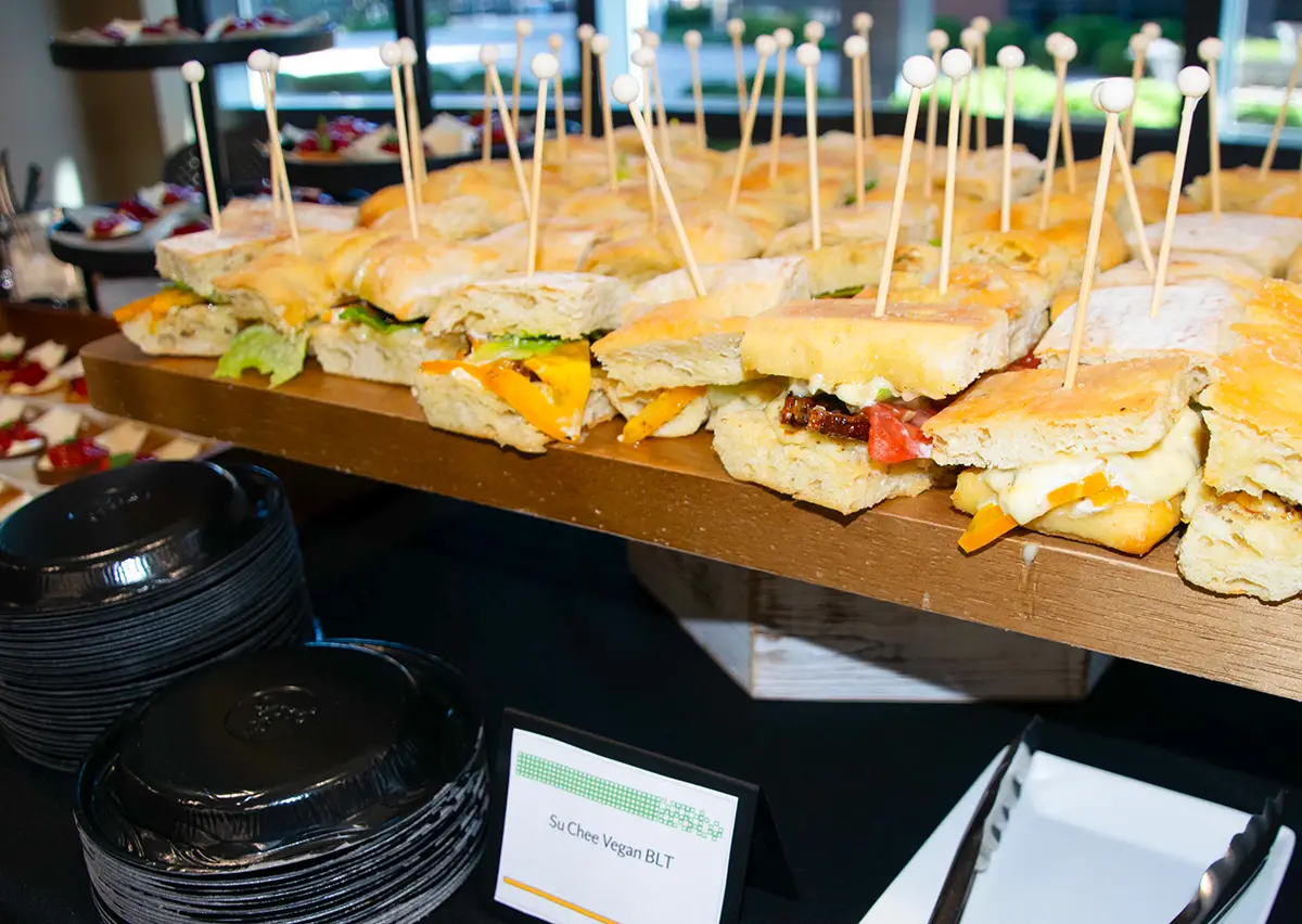 Sandwiches on a table
