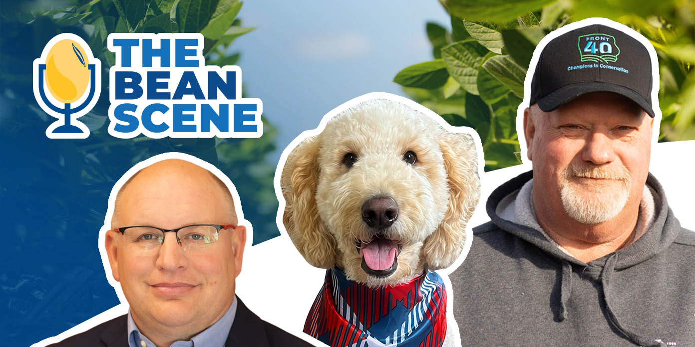 Joe McClure, a Goldendoodle Dog and Lee Brooke 
