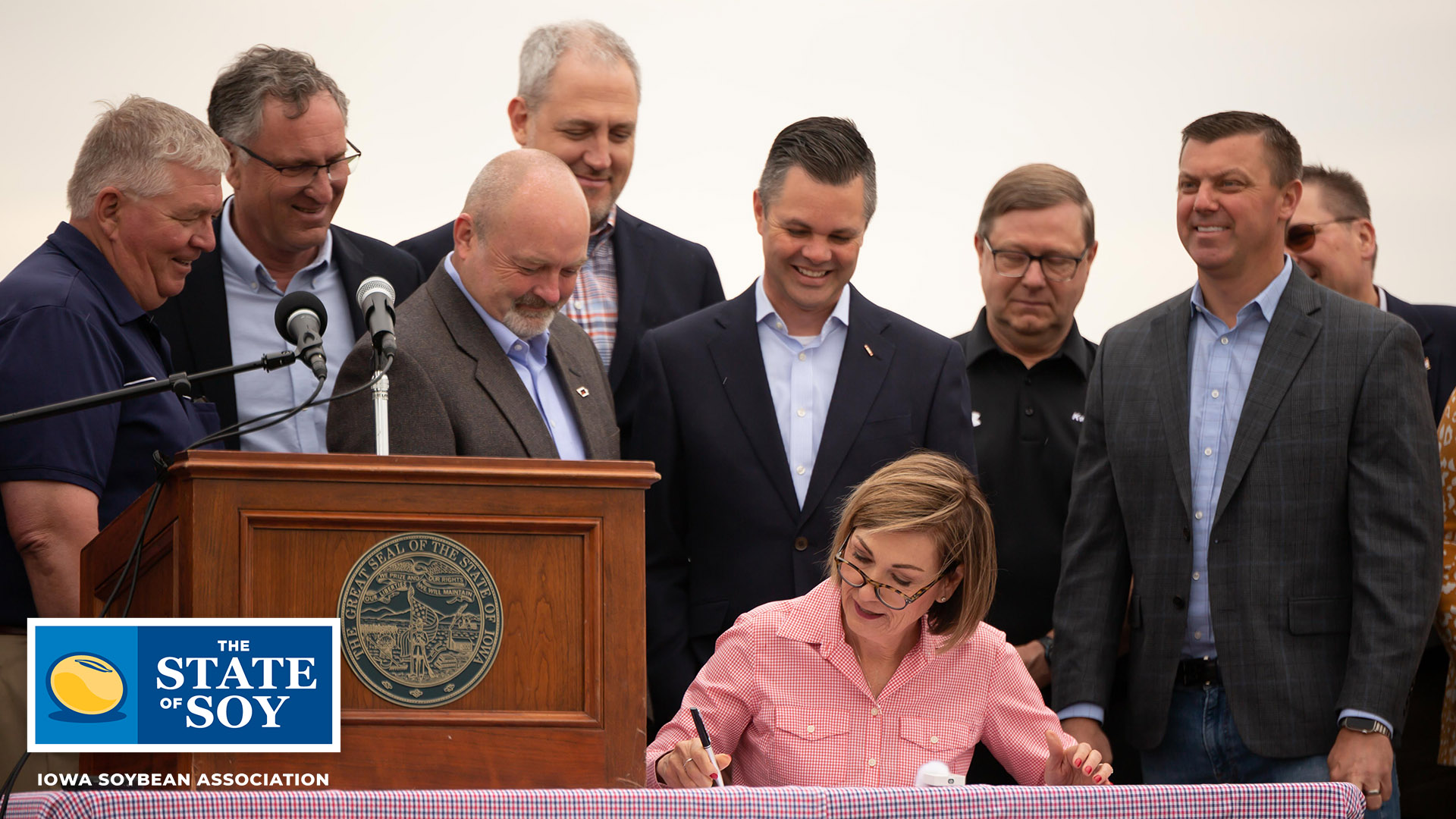 Governor Kim Reynolds signing the biofuel bill