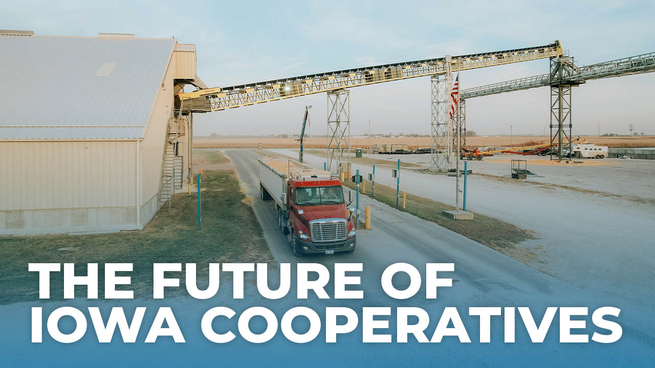 Semi truck pulling into cooperative