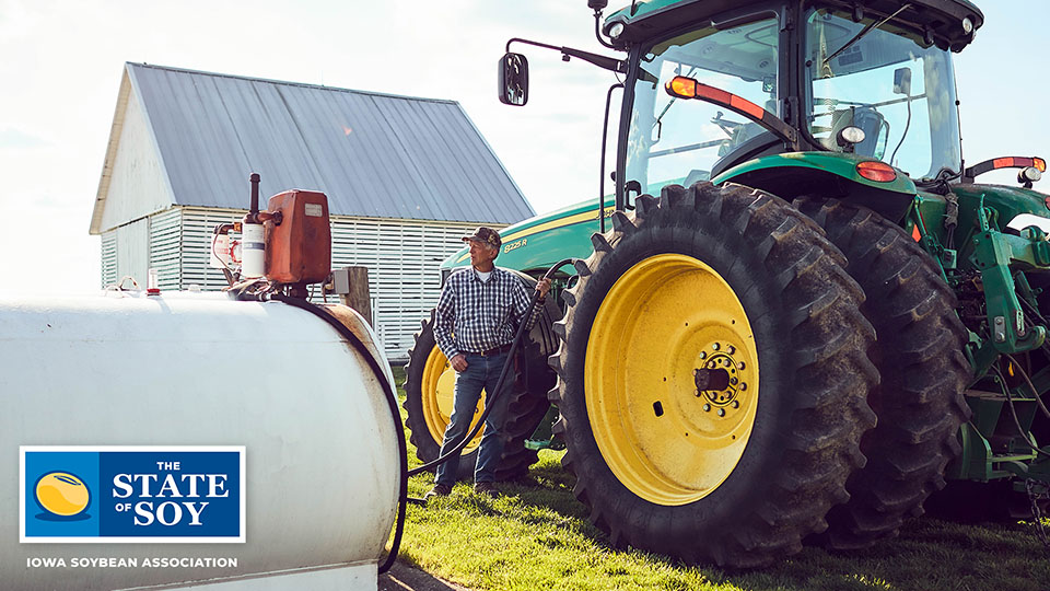 Farmer Fills Tractor with Biodiesel
