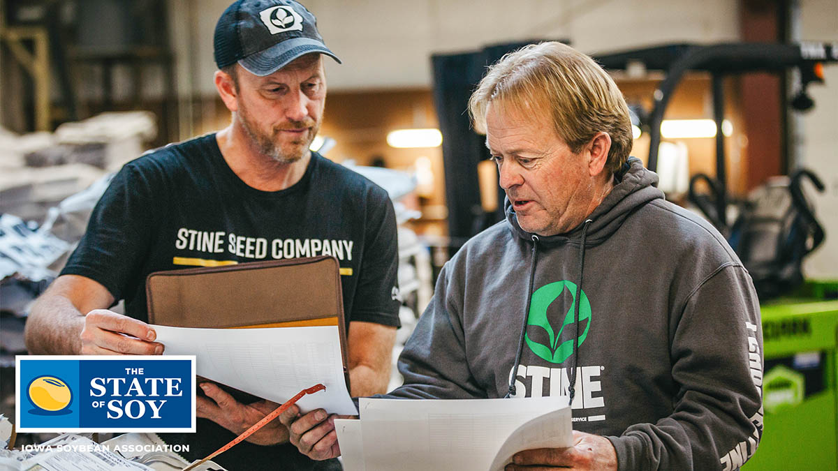 Tom Larson in Stine warehouse