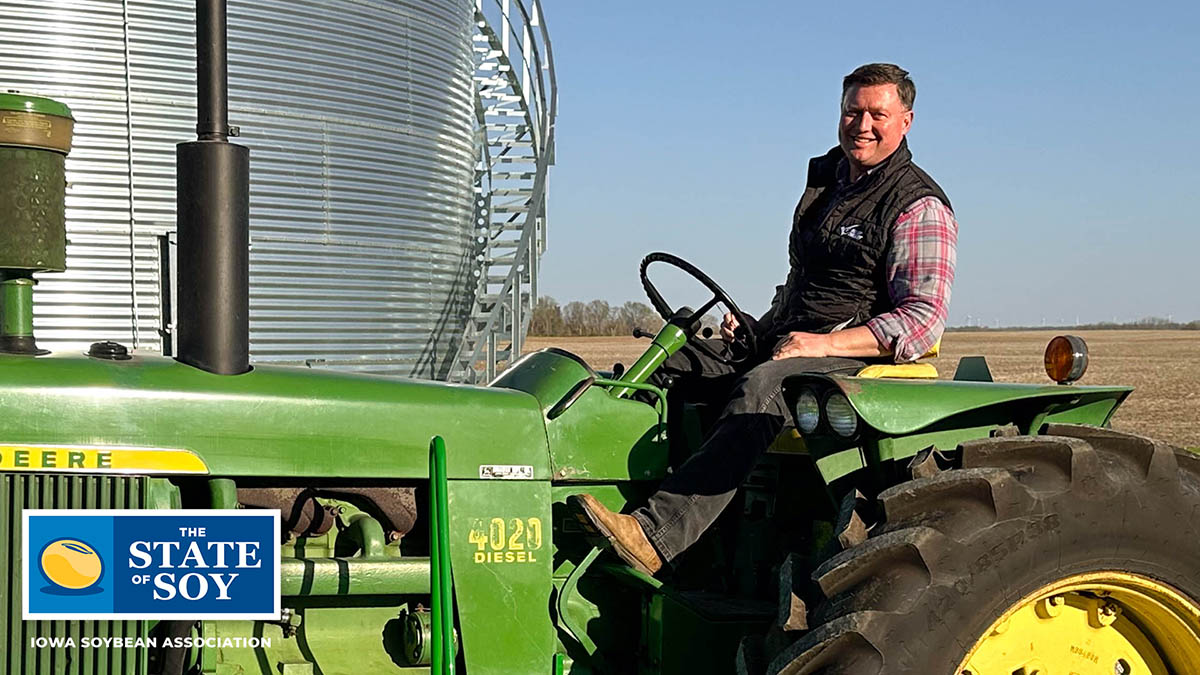 United Soybean Board CEO Driving Tractor