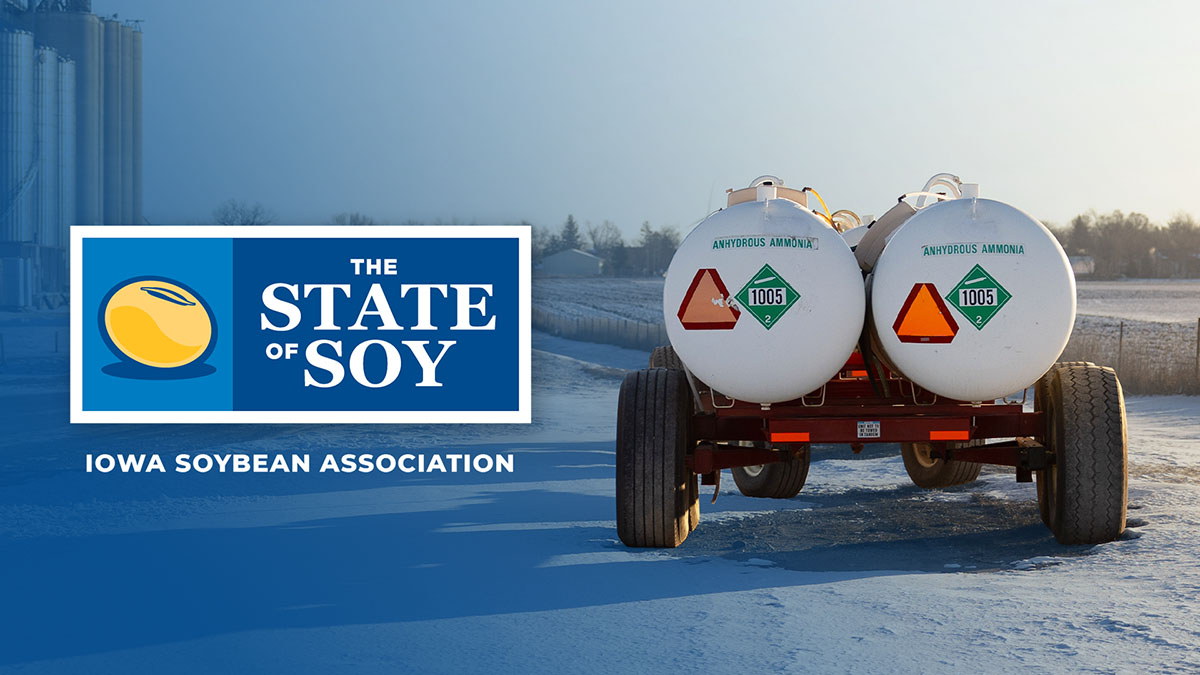 Anhydrous tanks next to field