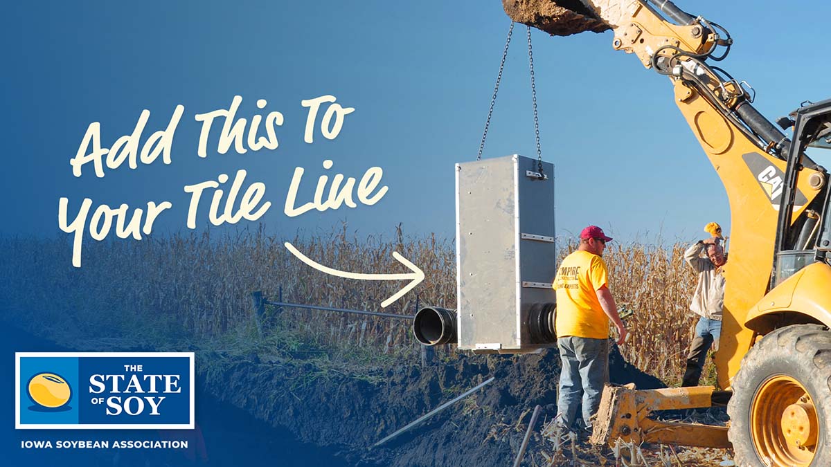 Tile line control unit getting lowered into pit
