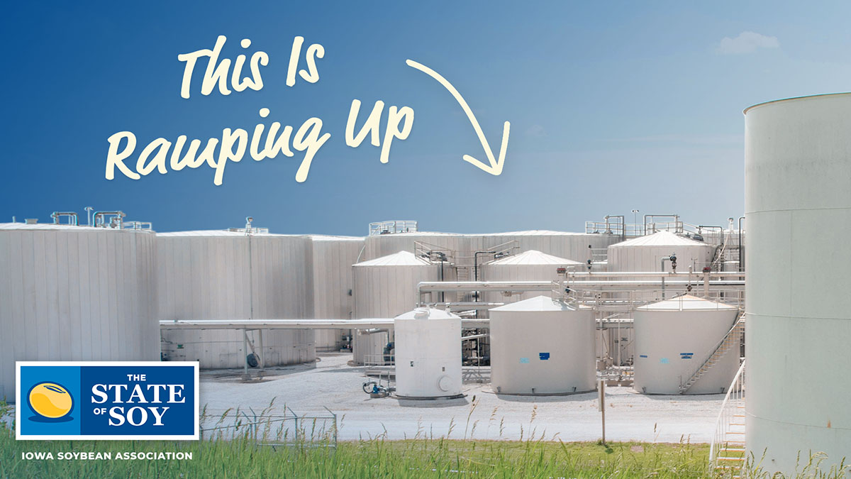 Large facility in Iowa that process soybeans into biodi