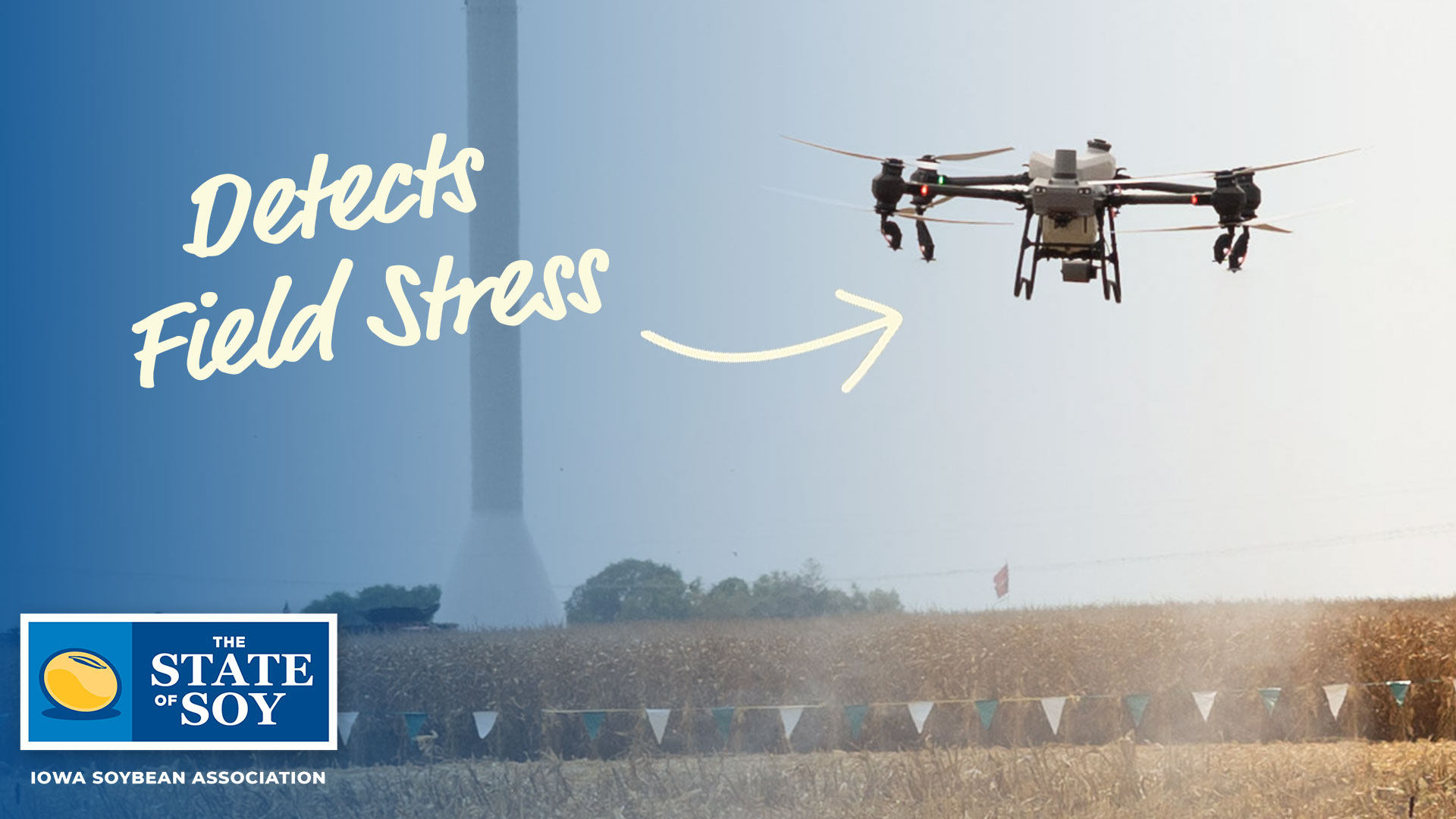 SkyScout drone flying above a field