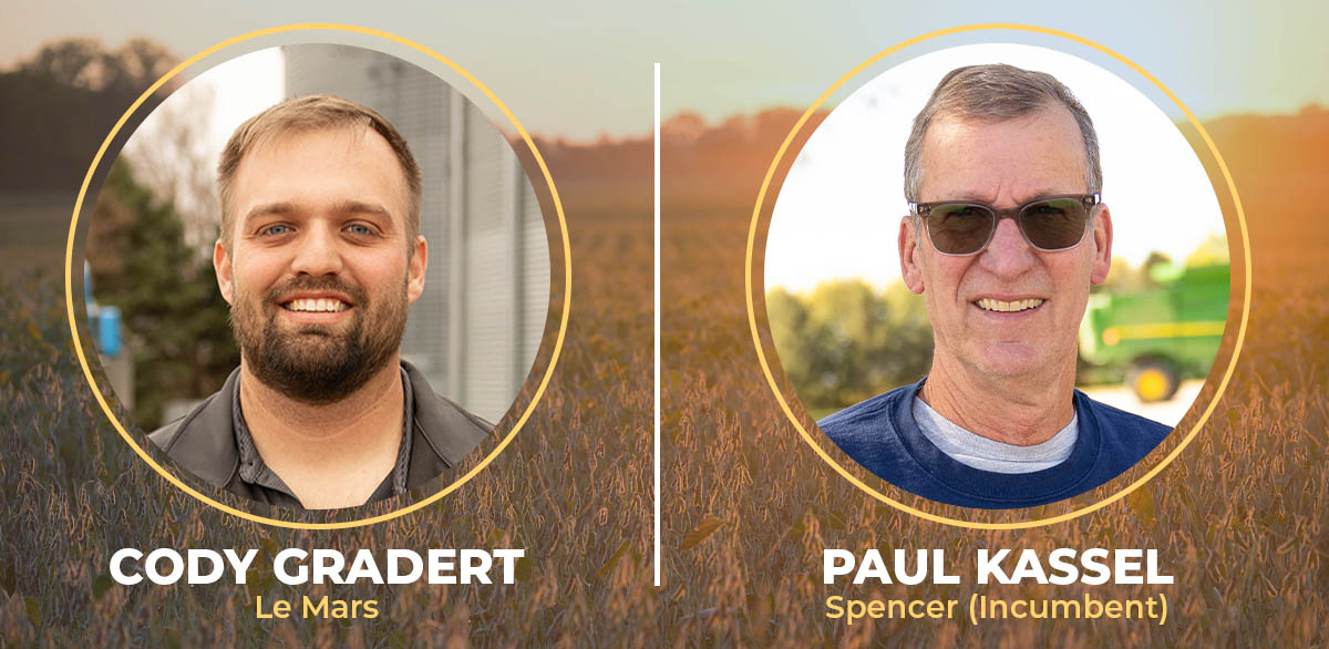 Two farmers running for a district 1 director in Iowa