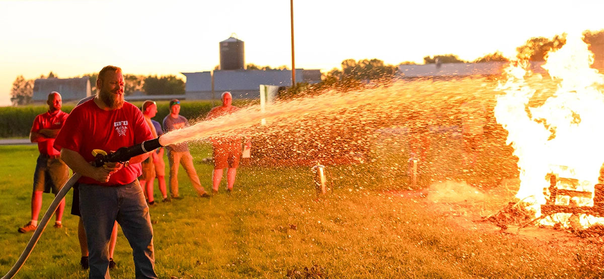Fire put out with soy-based foam