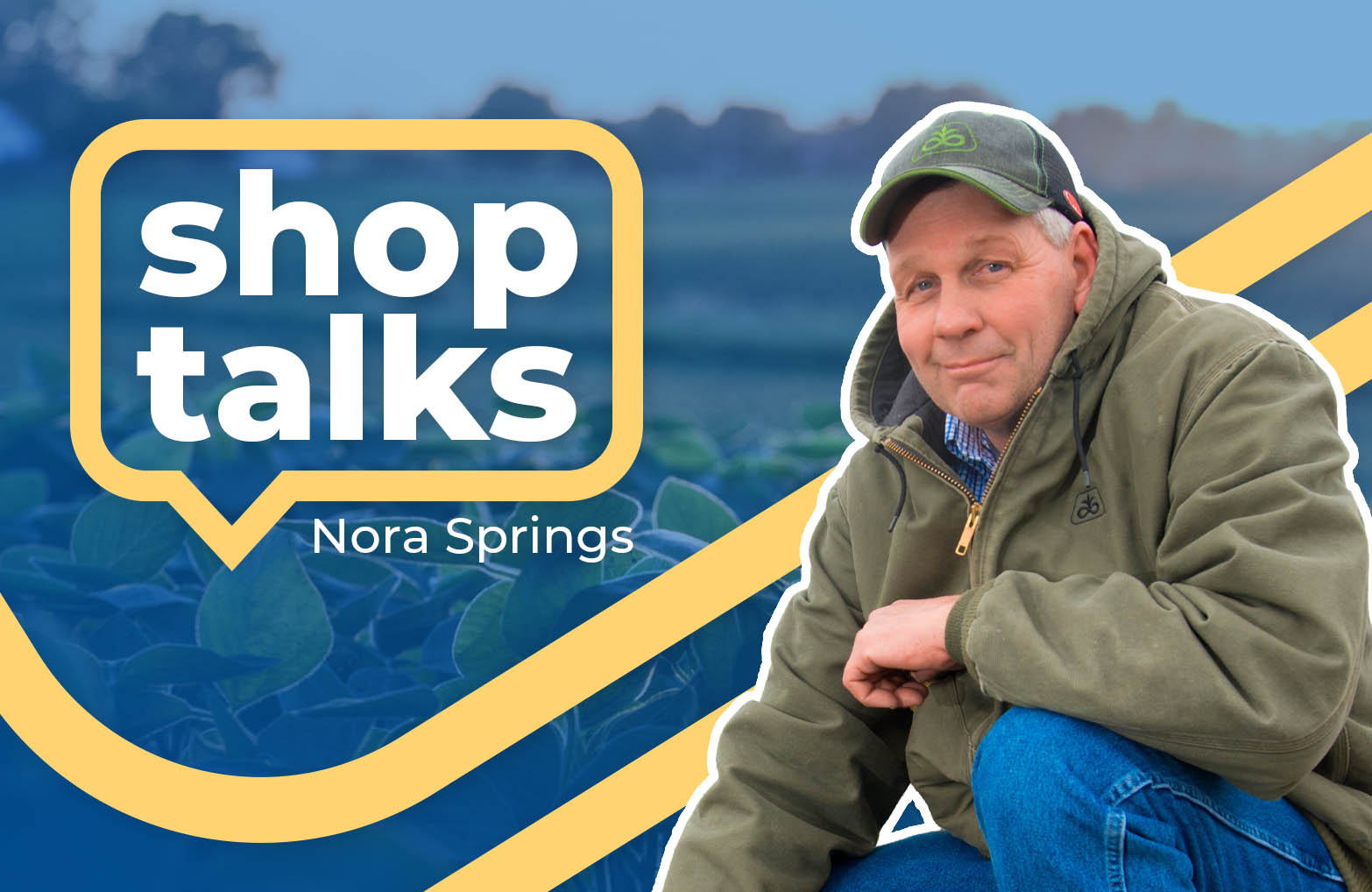 Graphic promoting shop talks across Iowa