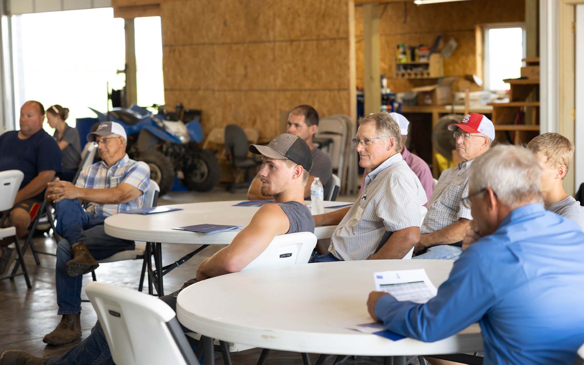 Farmers gathered at soybean meeting