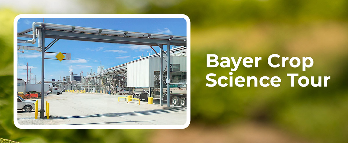 Bayer Crop Science in Muscatine Graphic promoting tour at Bayer in Muscatine for Summer Soy Series