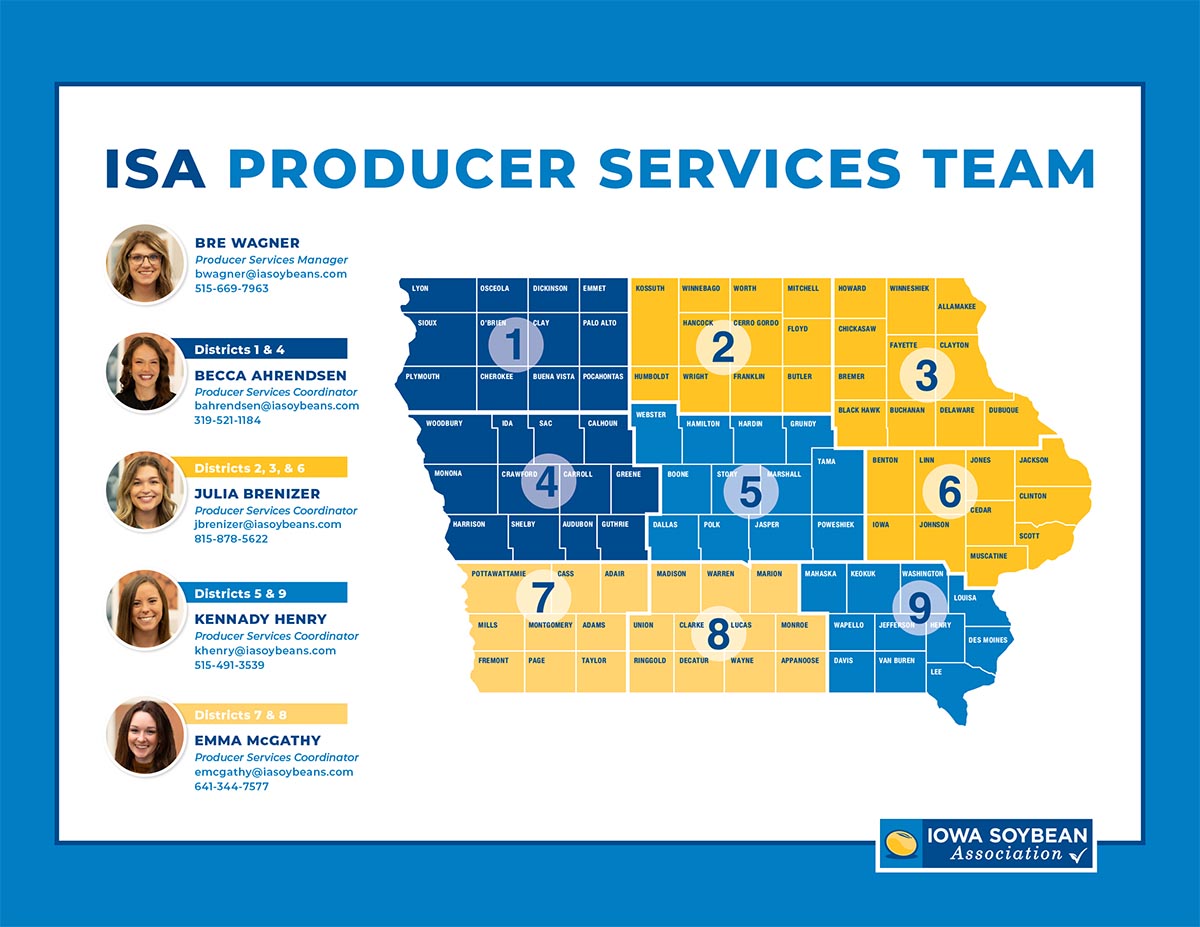 Cropping districts in Iowa